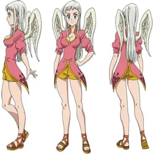 The Seven Deadly Sins Prisoners of the Sky Cosplay Costume Erlat Uniform Pink Top Dress and Shorts L320