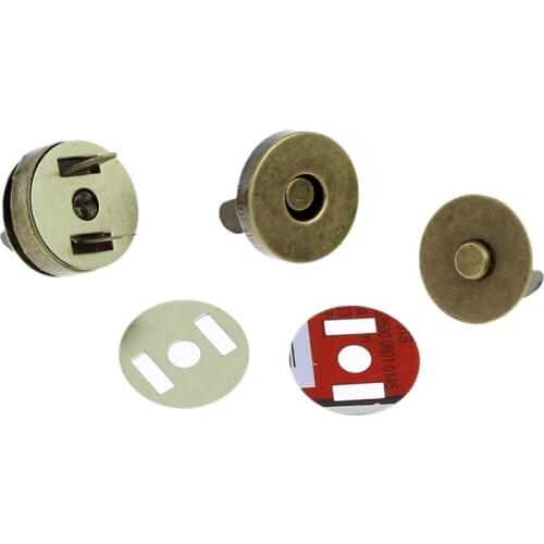 5 Sets Bronze Tone Round Magnetic Purse Snaps Clasps Closure 18mm DIY Handbag Shoulder Bag Crafts Making Hardware Accessories