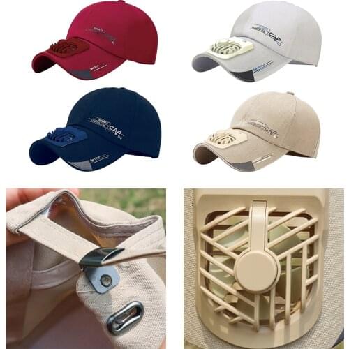 Summer Fan Cooling Cycling Baseball Cap USB Charge Travel Sun Hat for Golf Camping Fishing Running Outdoor Sports Caps