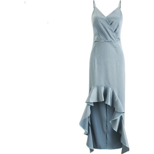 Fashion ladies dress elegant retro sexy velvet print camisole dress temperament split backless holiday slim party dress