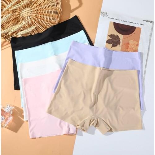 Fashion Womens Ice Silk Safety Shorts Invisible Seamless Boxer Briefs Underwear Boyshort