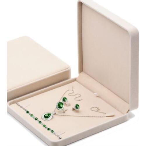 Fashion Jewelry Set Storage Box Ring Earrings Pendant 3 In 1 Square Jewellery Suit Case Storage Gift Boxes Wholesale 20pcs/lot