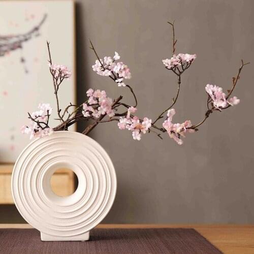 Zen Home Soft Decoration Ceramic Vase Flower Arrangement Living Room Decoration