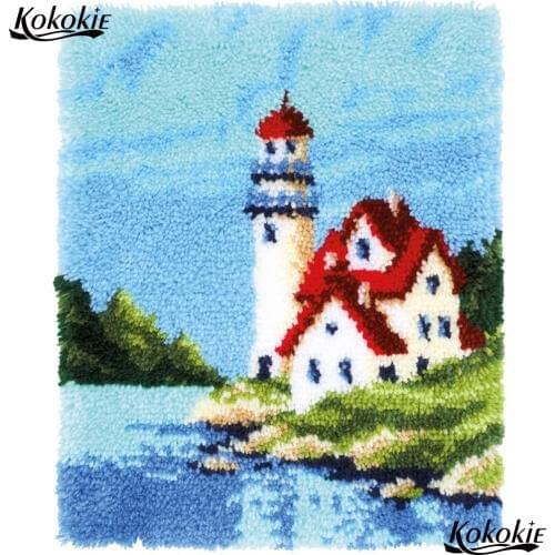 Landscape decor latch hook kits rug tapestry kits printed Handmade crochet tapis latch hook kussen needle for carpet embroidery
