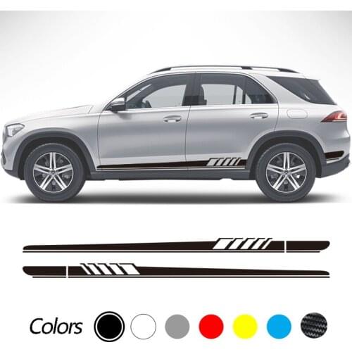 Car Door Side Skirt Stripe Sticker Decal For Mercedes Benz GLE GLK ML Class AMG W164 W166 GLE350 GLE400 GLK350 ML350 Accessories