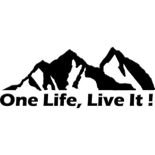 Offroad Car Stickers ONE LIFE LIVE IT ! Vinyl Decal Sticker offroader Mountain silhouette JDM Drift car accessories