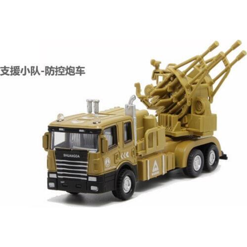 Toys Metal Educational Anti Aircraft Tank Alloy Off Road Military Vehicles Model Armored Toy Car Electronic Children Gifts 2021