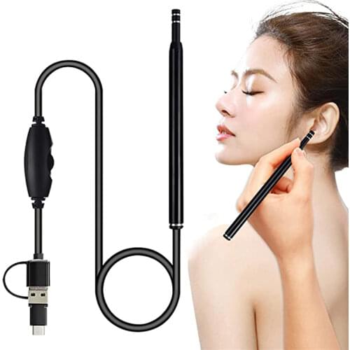 USB Professional Ear Otoscope Cleaner 5.5mm Medical Endoscope Earwax Removal Tool Endoscopic Camera with 6 Led Light for Doctor