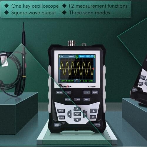 TOOLTOP DS0120M Oscilloscope 320x240 High Definition Digital Oscilloscope 120MHz Bandwidth 500MSa/s Sampling Rate Oscilloscope