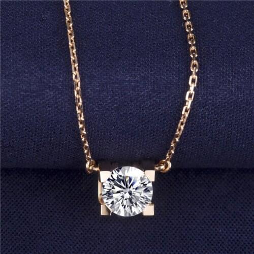 Moissanite 18K Rose Gold Necklace For Women MS-169