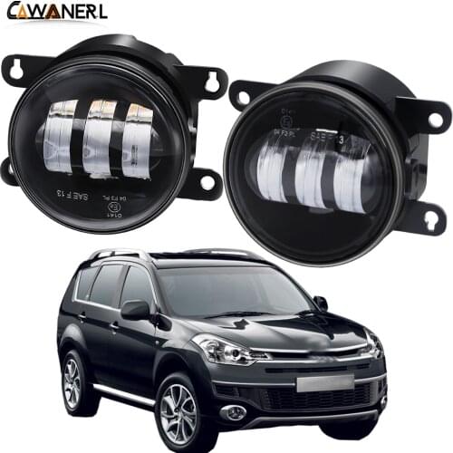Fog Light Assembly For Citroen C-Crosser 2007-2013 Car Front Bumper LED Fog Lamp DRL 30W 6000LM Amber White 12V