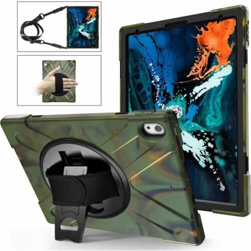 Kids 360 Rotating Heavy Duty Shockproof Protective Case For IPad Pro 12.9 inch 2018 Tablet Stand Cover Coque Funda+Straps+pen