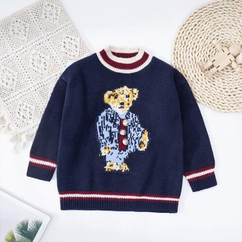 Christmas Sweater Kids Pullover Thick Warm Baby Girls Cute Clothes Long Sleeve Sweaters Wool Bottoming Shirt Children Clothings
