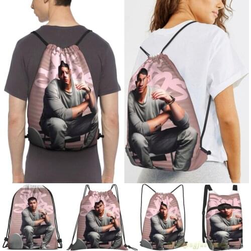 Nick Jonas Men Purpose Drawstring Backpack Bags Women Outdoor Travel Backpacks Gym Training Swimming Fitness Bag