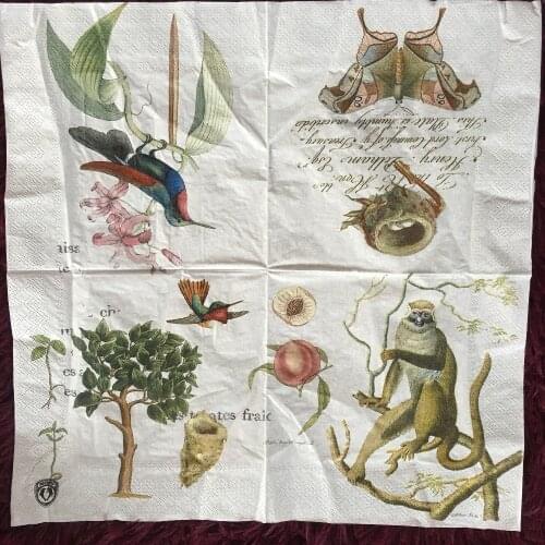 Table napkins paper tissue oils craft money peach bird tree nest handerchief decoupage wedding birthday party festive cafe mat