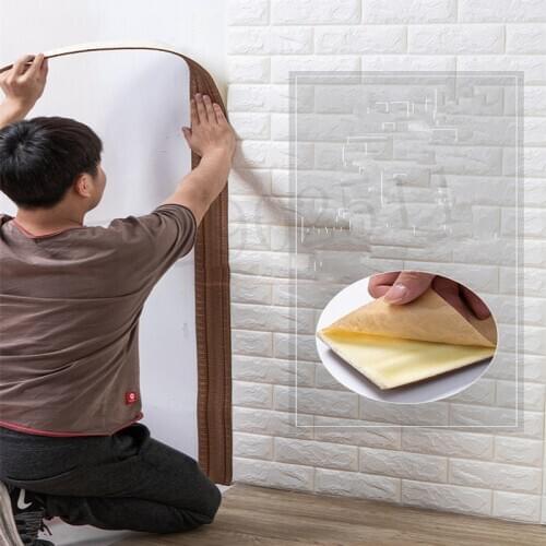 3D Tile Bedroom Waistline Self Adhesive Top Corner Line DIY Home Decor Wall Sticker Border Peel And Stick PE Foam Living Room