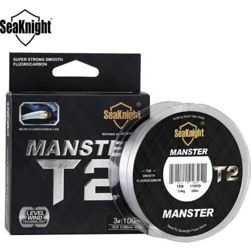 SeaKnight MANSTER T2 100% Double Fluorocarbon Fishing Line 100M Fluorocarbon Line Sinking Line for Carp Fishing