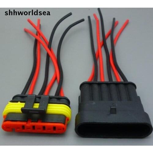 Shhworldsea 5/30/100pair 1.5 6 P pin HID Connectors male female Plug, Automotive waterproof connectors Xenon lamp connector