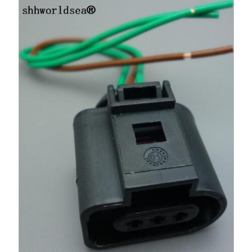 Shhworldsea 100pcs Camshaft Cam Sensor 3 Pin Wire Connector Plug Harness For VW For Passat