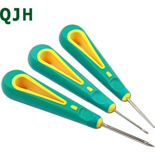 1pcs rubber handle Awl Leather Craft Sewing Accessories Stitching Awl Sewing Leathercraft Shoe Repair Sewing Tools