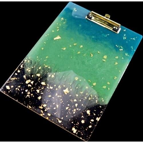 Crystal Epoxy Resin Mold File Clipboard Casting Silicone Mould Crafts Document Clip File Folder Writing Pad Making Tools