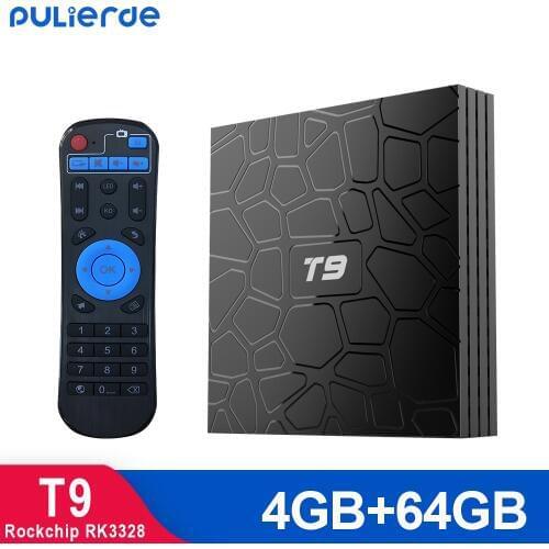 PULIERDE T9 4GB 64GB Android 8.1/9.0 TV BOX Rockchip RK3328 H2.65 4K 5GHz WIFI Set-top box 32GB Smart Media Player Bluetooth4.0