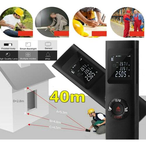 In Stock Digital Tape Measure Handheld Digital Laser Point Distance Meter Tape Range Finder Measure 40m/131ft Wb