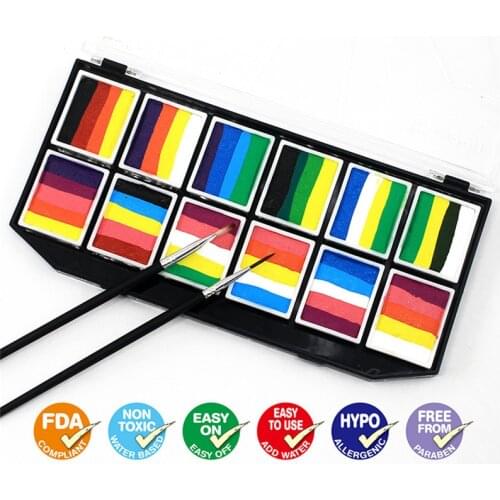 12 Color Face Body Painting Make Up Pressing Water-Soluble Pigments Painters Use Meet The Standard More Healthy