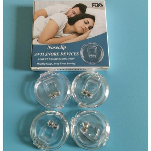 4 PCS Silicone Nose Clip Magnetic Anti Snore Stopper Device With Case Guard Night Anti Snoring Sleep Aid Device Health Care