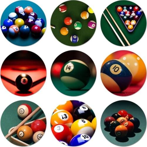 Billiards Balls Pool Icons Pins Badge Decoration Brooches Metal Badges For Clothes Backpack Decoration 58mm