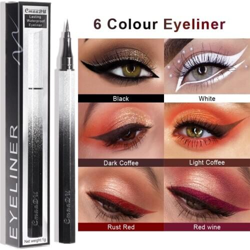 1pc Matte Liquid Eyeliner 6 Color Quick-drying Waterproof Eyeliner Pen Long Lasting Smudg-proof Eye Makeup Women Cosmetic TSLM1