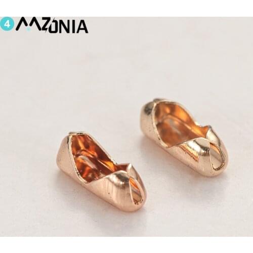 100pcs/Lot 1.5 2 2.4 3.2 mm Stainless Steel Ball Chain Connector Clasps End Beads Crimp For Jewelry DIY Making Finding Supplies