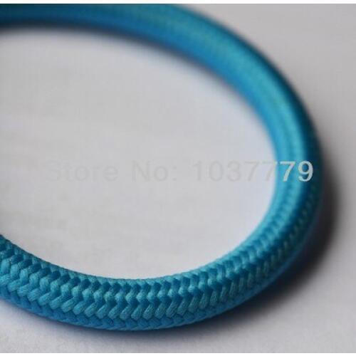 12 meters long blue color textile fabric blue color copper wire for edison pendant lamps
