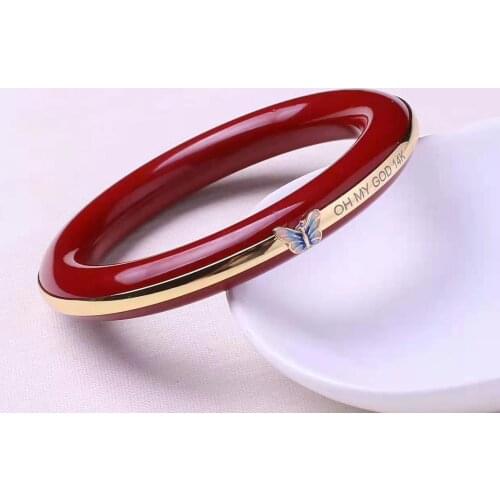 2021Natural really red Coral hand-carved with 925 sterling silver red bangles bangle charm bracelet gemstone bracelet for women