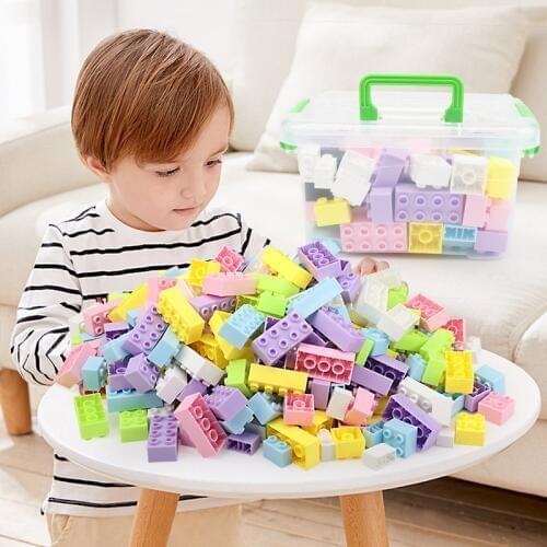 2021 New Kids DIY Toy Bricks Storage Bag Box Juguetes Brinquedos Hollow Big Building Blocks for Baby Girl Boy over 2 Years Old
