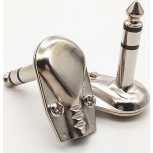 2pcs Brass Gold Plated 6.35mm Mono 2 Pole Jack 90 Degree Right Angle L Type Plug 6.5mm Guitar Audio Cable 1/4 Inch Connector