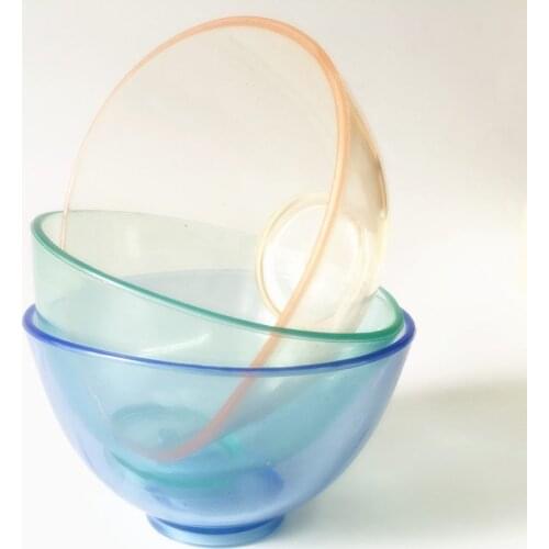 3 Pcs Dental Lab Silicone Flexible Rubber Mixing Bowl 8*5cm