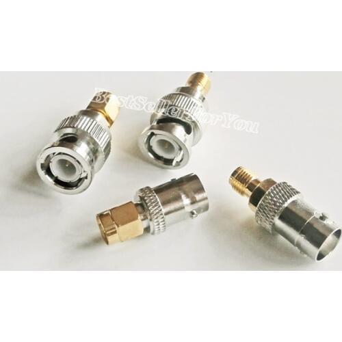 4pcs/Set BNC Male jack to SMA Female Plug RF Connector Adapter Test Converter
