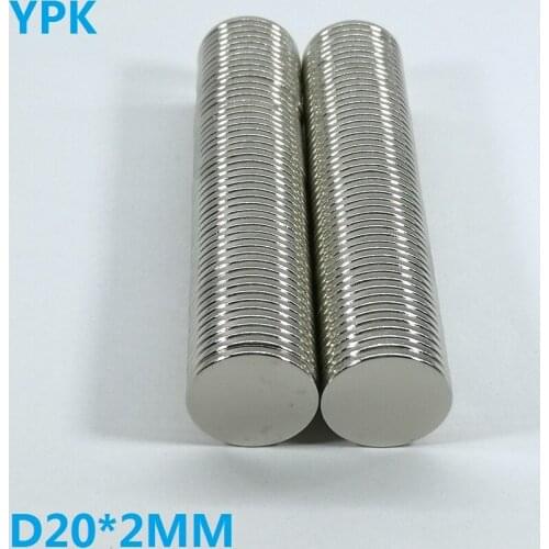 50PCS/LOT Neodymium magnet 20*2 N38 strong NdFeB magnet Rare earth permanent magnet 20 x 2