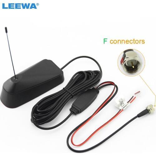 LEEWA Car F Connector Active digital TV antenna with amplifier #CA929