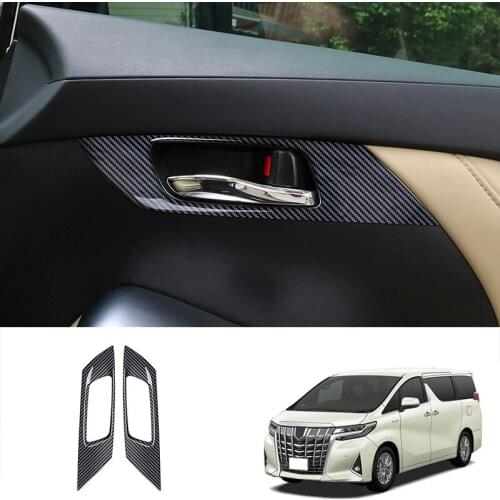 Car Inner Handle Armrest Frame Car Door Bowl Decoration Cover For Toyota Alpha 30 Series 2015-2017