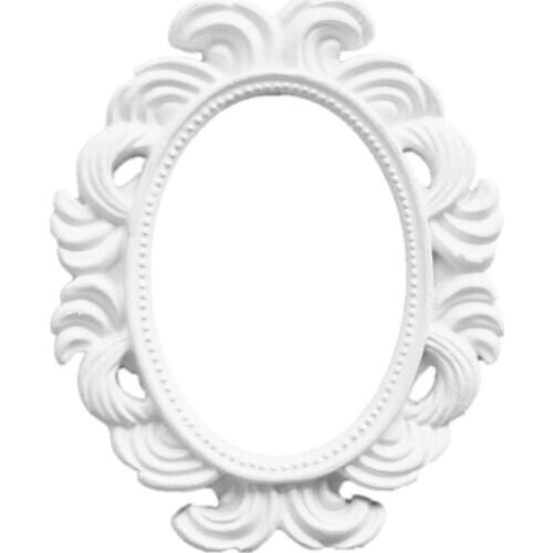 White Photo Frame Baroque Resin Stand Photo Place Wedding Name Card Holder