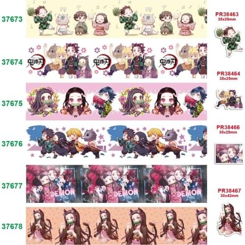 Free shipping characters printed grosgrain ribbon 37673