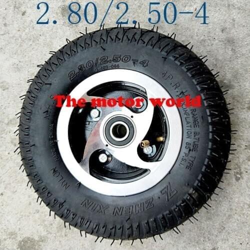 Free Shipping High Performance 2.80/2.50-4 Tyre and Inner with Wheel Hub Tube Fits Gas or Electric Scooter,ATV Mobility Scoote