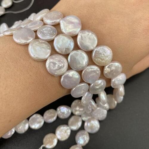 Natural Freshwater Pearl Exquisite Coin Loose Beads For Jewelry Making DIY Bracelet Earrings Necklace Accessory