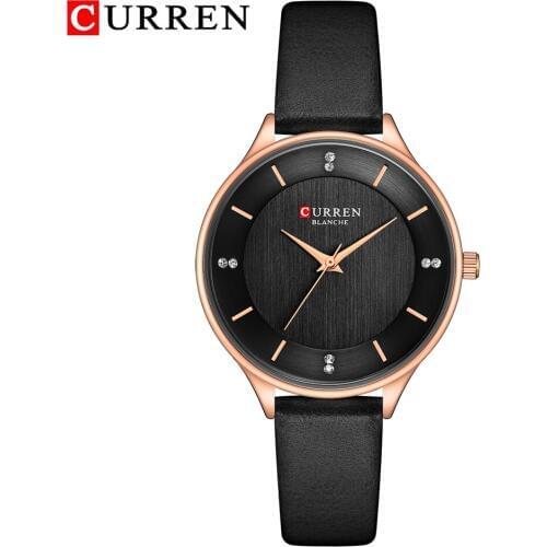CURREN Women Watches Luxury Brand Fashion Leather Quartz Ladies Rhinestone Watch Dress Waterproof Female Clock relogio feminino