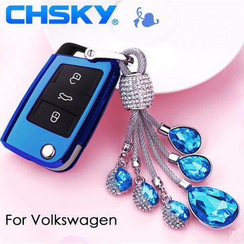 CHSKY TPU For volkswagen vw Key Cover Case For volkswagen vw Golf 7 6 5 mk7 Skoda Octavi Car key cover shell Car Accessories