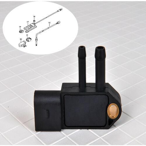 JEAZEA 076906051A 0281002710 Black Manifold EGR Differential Absolute Pressure Sensor DPF for VW Golf Jetta TDI 2.0L Diesel