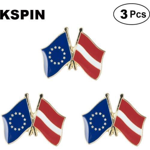 EU & Latvia Frendship Lapel Pin Brooches Pins Flag badge Brooch Badges