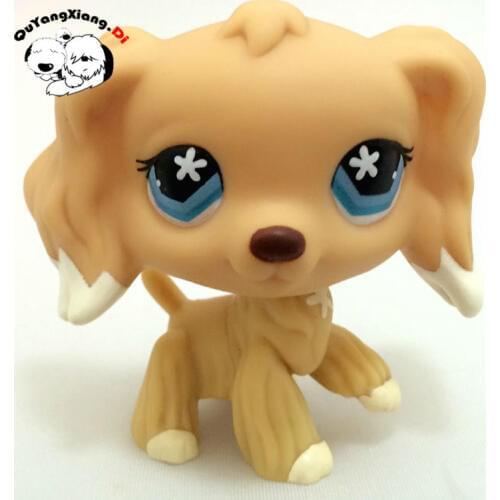 CWG018 Pet Shop Animal Brown Cocker Spaniel Dog Flower Eyes action Figure cute puppy
